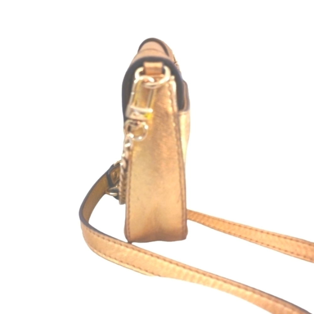 Vintage Milly Gold Leather Crossbody Bag Chain Strap - Picture 3 of 14